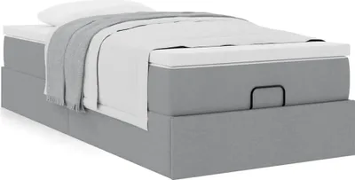Produktbild von Maison Exclusive - Ottoman-Bett mit Matratze Hellgrau 90x200 cm Stoff