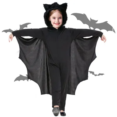 Immagine prodotto di Costume da pipistrello per bambini con cappuccio - Ideale per Halloween