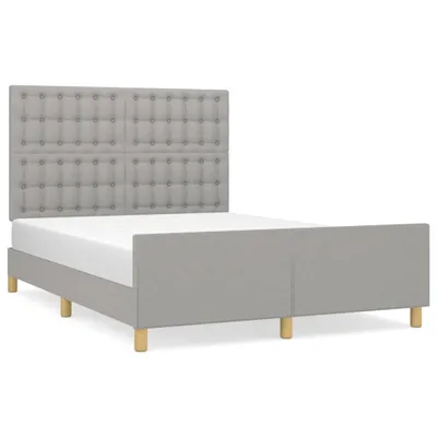 Image de vidaXL Cadre de lit sans matelas gris clair 140x190 cm Tissu