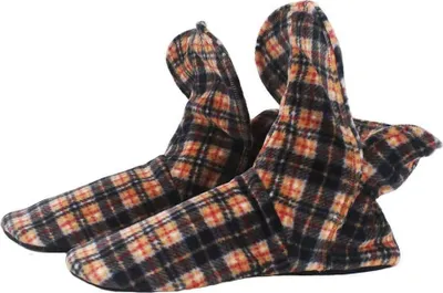 Produktbild von RAIKOU Hausschuhe Damen, Herren aus Micro Fleece 37/40 mit ABS und Rutschfester Sohle Gelb Check
