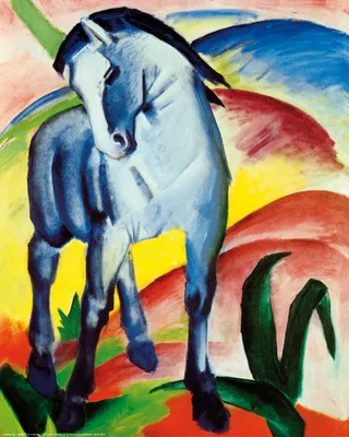 Produktbild von Franz Marc Kunstdruck Bild - Blaues Pferd I, 1911 (50 x 40 cm)