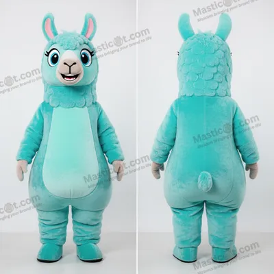 Produktbild von Türkisfarbene MASTICOT Samt-Lama-Maskottchen