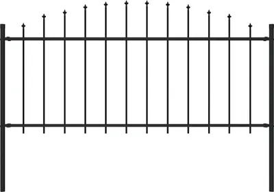 Produktbild von "2026 Promotion" Gartenzaun/Weidezaun - mit Speerspitze -n Stahl (0,5 - 0,75)x1,7 m Schwarz - Metallzäune CC968