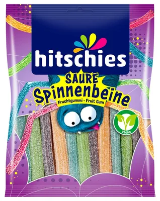 Obrázek produktu pro Hitschies pavoučí nohy vegetariánské žvýkačky s kyselým ovocem 125g