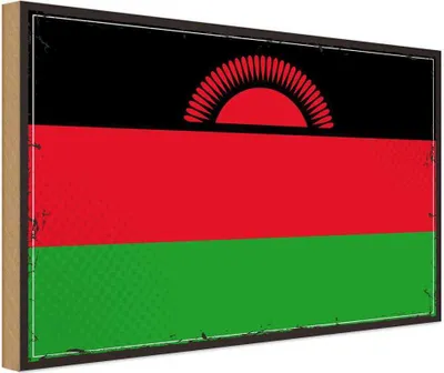 Produktbild von vianmo Holzschild 12x18 cm Malawis Malawi Flagge Fahne Wappen