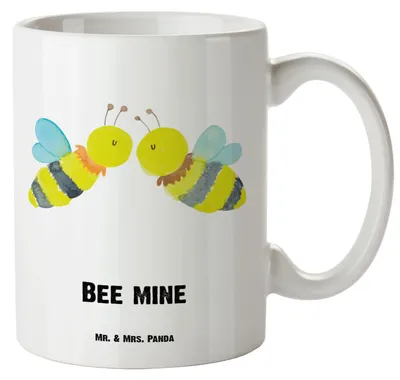 Produktbild von Mr. & Mrs. Panda tasse mit henkel Biene Liebe - Weiß - Geschenk, Pott, Keramiktasse, Kaffeepott, Henkelbecher, Große, Haferl