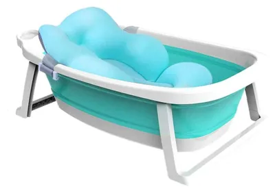 Produktbild von Faltbare Badewanne für Babys mit Kissen – Kompakt und zusammenklappbar