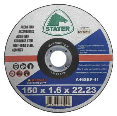 Zdjęcie produktu dla Tarcza do cięcia metalu STANDARD T41, Ø 150 x 1,6 x 22,23 mm, STAYER