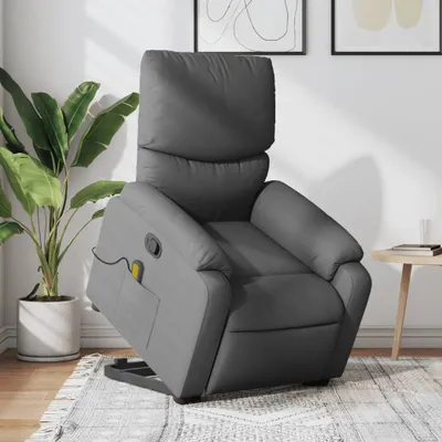Produktbild von Cloris DesignMöbel Massagesessel mit Aufstehhilfe Dunkelgrau Stoff , Klassische Sessel 2024 Neu
