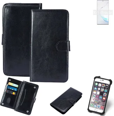 Produktbild von K-S-Trade 360° Hülle kompatibel mit Samsung Galaxy Note10 SD855 schwarz Kunstleder Case BookCase WalletCase Kunstlederederhülle Handyhülle,