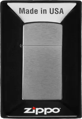 Zdjęcie produktu dla Zapalniczka Zippo Slim szczotkowany chrom benzynowa sztormowa