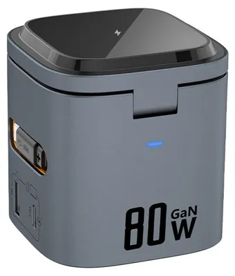 Produktbild von MXCD-15S 6-in-1 Magnetische Wireless Ladestation GaN Ladepads, USB-C & USB-A, ausziehbares Type-C Kabel, Schnelllade-Dock für iPhone & Android