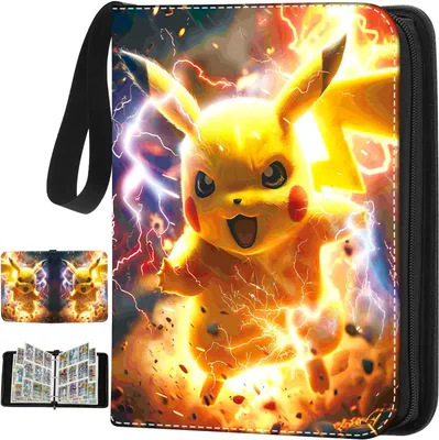 Produktbild von Pokémon Sammelkarten Album, Sammelalbum für Karten, Kunstleder Sammelalbum mit Reißverschluss, 50 Seiten 900 Taschen - 9 pocket