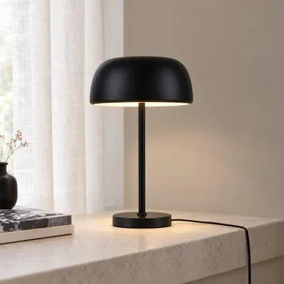 Produktbild von lusenz Tischleuchte Voryn nero s E27 IP20 Pilzlampe Schwarz Klein