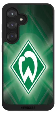 Produktbild von NIVOCASE Handyhülle für Samsung Galaxy S25  Hülle NIVOpure Case Schwarz Offizielles Lizenzprodukt SV Werder Bremen Wappen