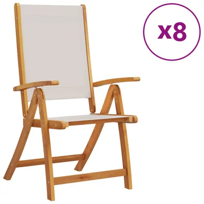 Produktbild von Gartenstühle 8 Stk. Klappbar Massivholz Akazie und Textilene