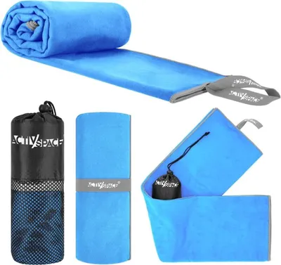 Produktbild von Schnelltrocknendes Mikrofaserhandtuch 180 x 90 cm groß - blau