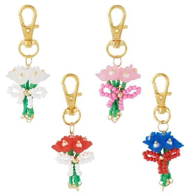 Immagine prodotto di Omgoods - Set di 4 ciondoli a forma di fiore in vetro per gioielli