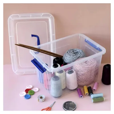 Produktbild von Set aus 6 transparenten Kunststoff-Aufbewahrungsboxen mit Deckel, 10 L