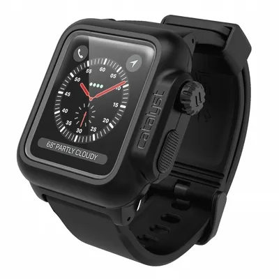 Produktbild von Catalyst CAT42WAT3BLK, Hülle, Smartwatch, Schwarz, Apple, 42mm Apple Watch Series 2 42mm Apple Watch Series 3, Polycarbonat, Silikon