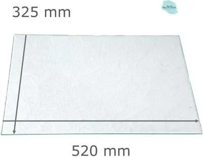Produktbild von Kühlschrank Einlegeboden - Strukturglas Kathedral 4 mm - eckige Ecken - 520 mm x 325 mm - (89,96 EUR / qm - Mindestbfl. 0,25 qm - Kantenb. 5,35 EUR / lfm)