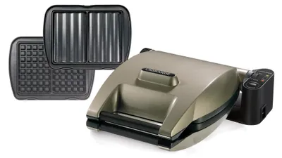 Waffeleisen Premium 1200 W, Aluminium, grau, Wechselplatten