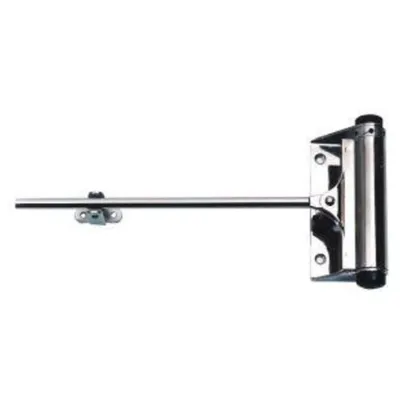 A product shot of a door closer mechanism against a white background.