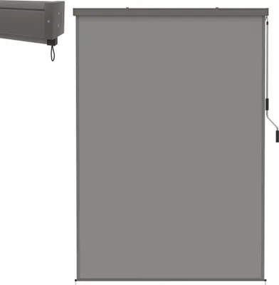 Obrázok produktu pre XMTECH Vertikálna markíza 180x250cm - Vertikálna markíza s ručnou kľukou na balkón a terasu - Vodotesná, ochrana proti slnku, súkromie a vetru - Hliníkový rám vrátane montážnej sady - Sivá
