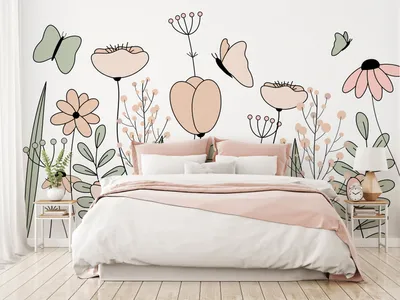 Produktbild von Vlies Fototapete Wiese 400x280 cm Tapeten Wandtapete XXL Natur Blumen Botanik wie gemalt b-A-10298-a-a