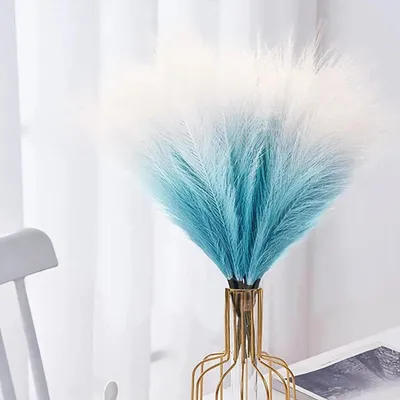 Produktbild von Trockenblumen Deko Pampasgras 30 Stücke 55 cm Boho-Stil Blau