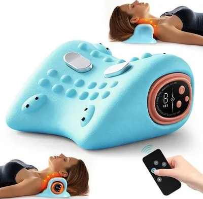 Productafbeelding van Nekmassageapparaat met warmte, 5-in-1 nekmassageapparaat, EMS-impulsen, trillingen, 3 warmtestanden en