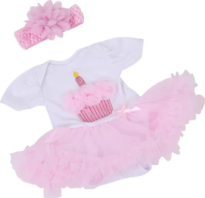 Produktbild von Puppenkleid, rosa Spitzenrealistische Babykleidung für 20 bis 22 -Zoll -Puppen Kinder Mädchen