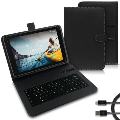 Produktbild von Tablet Tasche für Teclast ArtPad Air Tastatur Bluetooth QWERTZ Schutzhülle CaseMotiv:Schwarz