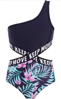 Produktbild von Kinder Mädchen Einteiler Badeanzug Gr. 146-152 Cm Sport Bikini Badekleidung Kinder Sommer Schwimmanzug