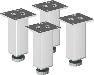 Produktbild von 4er Set sossai Höhenverstellbare Aluminium Möbelfüße 200mm in eloxiertem Design Schrankfüße Sockelfüße