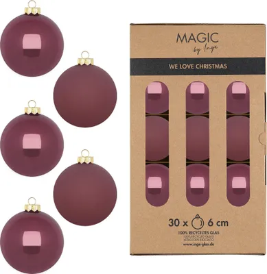Produktbild von Weihnachtskugeln Glas 6cm 30 Stück - Dusty Rose
