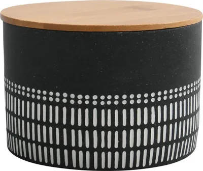 Zdjęcie produktu dla spirella® Organizer "Yuma" na waciki, patyczki higieniczne, pojemnik łazienkowy, pudełko z tworzywa sztucznego i bambusa, ciemnoszary/biały