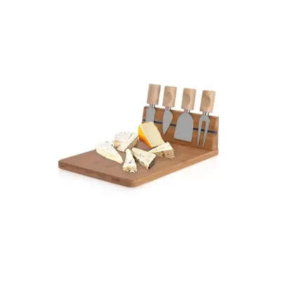 Produktbild von Excellent Houseware Käsemesser-Ständer mit Schneidebrett aus Bambus