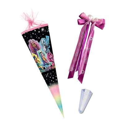 Produktbild von Nestler Schultüte Monster High - Best Boos Forever 6-eckig mit Tüll, inkl. Schleife und Spitzenschutz