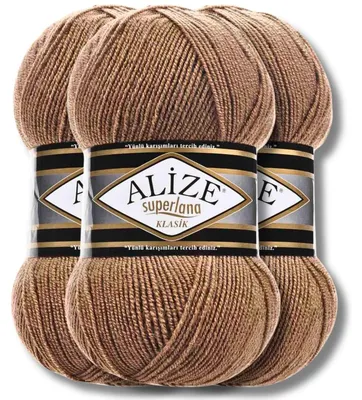 Image de Alize 3x 100g Superlana Klasik, fil uni, idéal pour le crochet et le tricot (référence : 466)