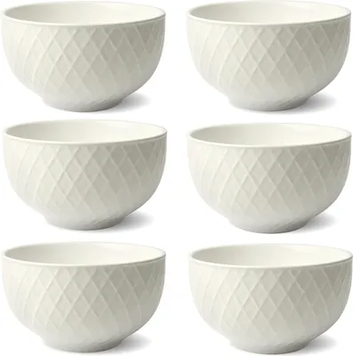 Produktbild von Schramm® 6 Stück Porzellanschüsseln in 2 verschiedenen Variationen wählbar 850 ml Müslischalen Salatschalen Porzellan Schale Schüssel Schalenset 6er Pack Bowl, Farbe:weiss matt