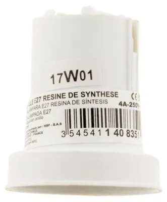 Produktbild von E27-Kupferfassung aus Resin mit Schraubbassung – Weiß – Zenitech