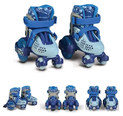 Produktbild von Byox Rollschuhe Beetle Größe XS 26-29, PolyurethanRollen, ABEC-5 Lager, Stopper hinten blau