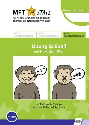 Obrázok produktu pre MFT 4-8 sTArs - Für 4- bis 8-Jährige mit spezieller Therapie der Artikulation von s/sch Übung und Spaß mit Muki, dem Affen