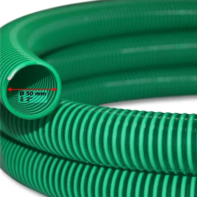 Produktbild von Wiltec Saugschlauch Druckschlauch 10m, flexibel, 50mm (2") grün -  Europe, zum Anschluss an Teichpumpen und Hauswasserwerke