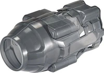 A gray protective cover for a power tool.