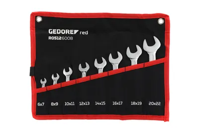 Produktbild von GEDORE red R05126008 Doppelmaulschlüssel Satz kurz SW6-22 mm 8-teilig, 3301081