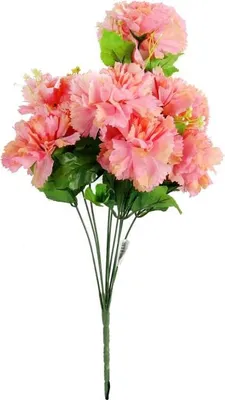 Productafbeelding van Kunstbloemen: Strauß met kunstnelken en roze distelbloemen - hoogte 50 cm