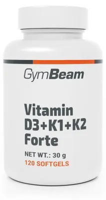 Produktbild von GymBeam - Vitamin D3+K1+K2 Forte, 120 Kapseln