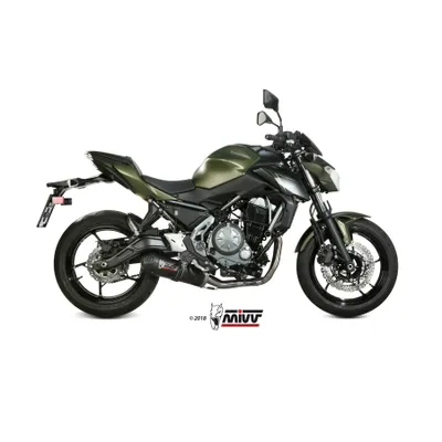 Produktbild von Mivv SPORT Schalldämpfer OVAL Komplettanlage 2x1 Carbon Cap für KAWASAKI NINJA 650 BJ 2017 >